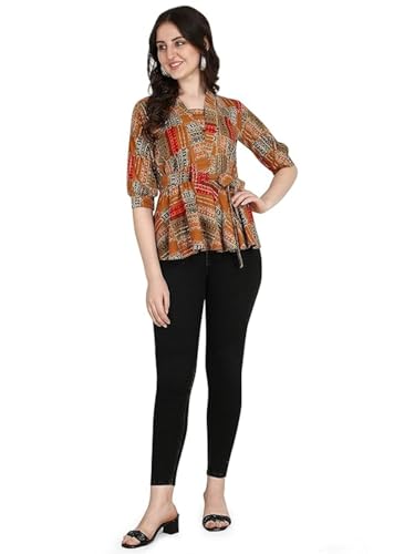 Image of OM SAI LATEST CREATION Women Solid Western Top with Half Sleeves for Office Wear, Casual Wear, Top for Women.
