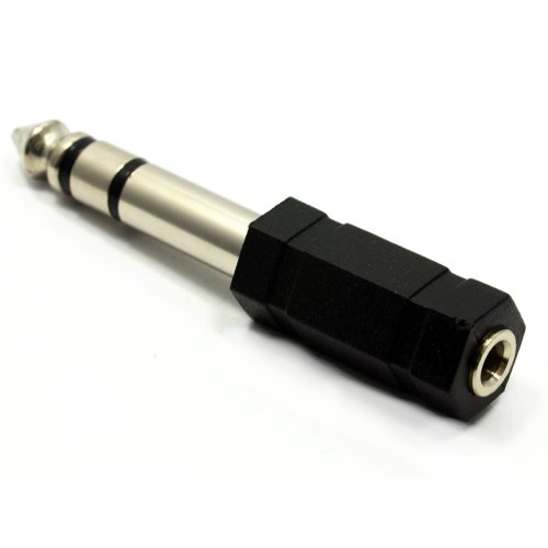 kenable 3.5mm 3.5 mm MONO Socket to 6.35mm Stereo Jack Converter Adapter