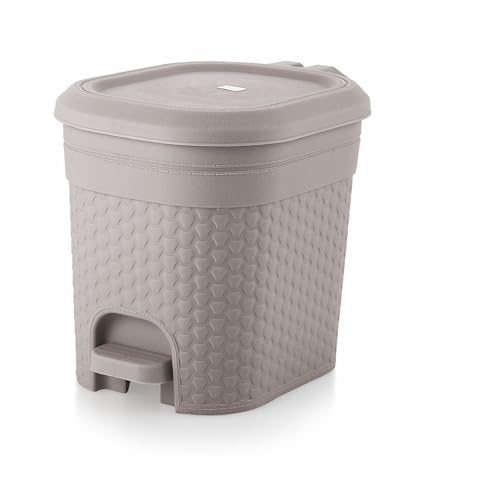 Moltres Plastic - Kleno 5 Ltr. Mini Dustbin - Ideal For Home, Kitchen & Office Manual-Lift - Size (18cmx16cmx20cm), Grey