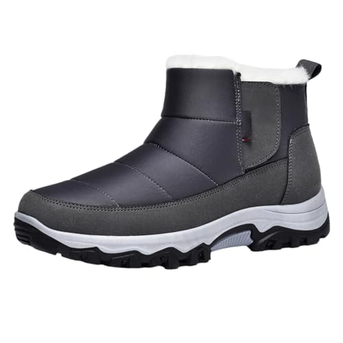 Decorhome Botas de nieve para hombre, botines anchos para hombre, antideslizantes, forradas cálidas, informales, ligeras, botas de senderismo, zapatos de invierno, zapatillas de invierno, zapatillas