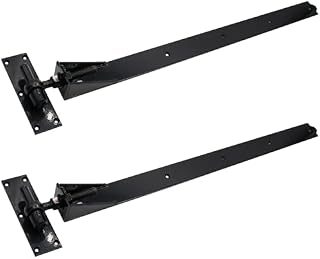 Adjustable Hook and Band Hinge Set for Gate and Garage Doors | Black | (900mm)