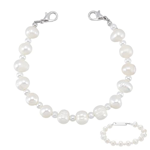 Bracelet perles d'eau douce naturelles 8mm pour alerte médicale interchangeable