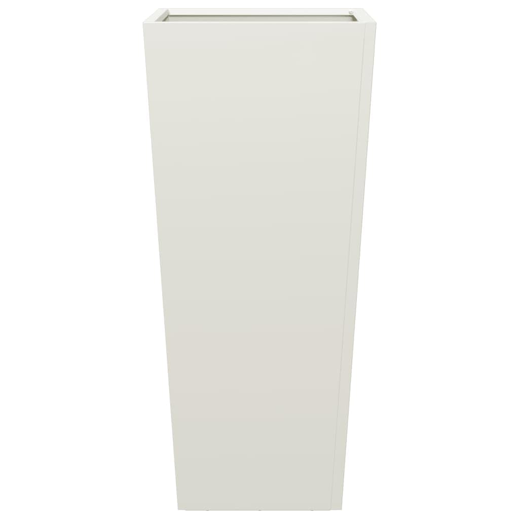 vidaXL Jardineras 2 uds Acero Blanco 35x35x75 cm, Jardinera, Jardinera de Patio, Jardinera, Jardinera al Aire Libre, Jardinera, Jardinera de jardín