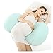 AALINAA Oreiller Oreiller de Femme Enceinte multifonctionnelle, Oreiller de Sommeil, Oreiller latérale à la Taille, Oreiller à Support Ventre, Couche détachable à Oreiller de lit (Color : Blue)