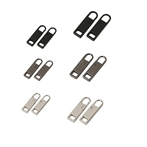12 Pcs Zipper Fermeture Eclair,Détachable Zipper Fixateur Tête,Tirettes de Réparation Fermeture Eclair,Onglets Zip de Rechange, Attache Fermeture Eclair,Valise,Languette De Réparation Pour Zipper Cover