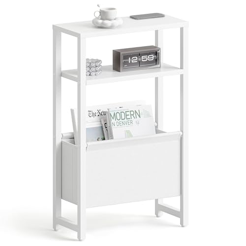 IRCPEN Table d’appoint Bout de canapé étroite Vintage Console d’entrée à 3 Niveaux avec paniers de Rangement Petit Meuble Gain de Place pour Salon et...