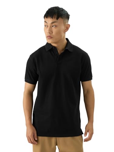 Image of The Souled Store Men's Solid Regular Fit Polo Shirt