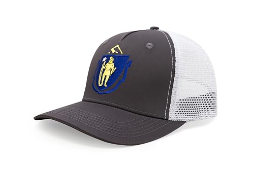 Image of International Tie State Hat for Men and Women, Adjustable Snapback Trucker Baseball Cap with Embroidered Patch