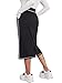 SOFIA'S CHOICE Midi Skirts for Women Drawstirng High Elastic Waist Sweat Skirt with Pockets Black 3X-Large
