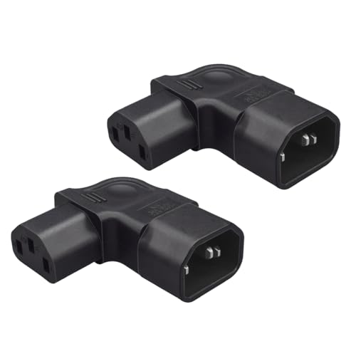 (10Packs) IEC320 C14 to C13 Right Angle Power Adapter,C14 to C13 90 Degree Left Turn Power Extension Adapter,PDU Plug/Socket 90 Degree Wall-Mounted LCD TV3