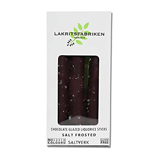Lakritsfabriken Ramlosa Chocolate Glazed Liquorice Sticks - Chocolate Glazed Salt Frosted - Juicy, Gluten Free, Chewy & Vegan - Soft Black Licorice - Licorice Candy From Around The World - European Candy - 1.59 Oz #TOP1