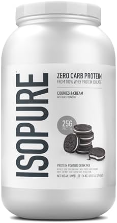 Isopure Zero Carb 100% Pure Whey Isolate Protein Powder, Gluten F...