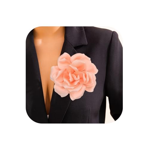 Image of Flower Brooch Pins for Women 5.5in Lapel Pins Large Rose Floral Brooches Dainty Satin Fabric Brooches Rose Flower Hair Clips Wedding Party Dance Clothes Accessories Jewelry