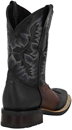 TEXAS LEGACY Mens Black Western Leather Cowboy Boots Longhorn Bull Square Toe 11.5 D(M) US | Image 2