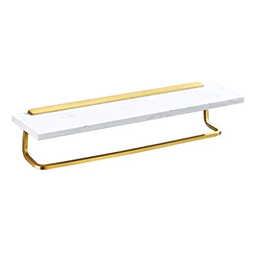 Barre de serviette en marbre et or blanc pour salle de bain chic 30cm