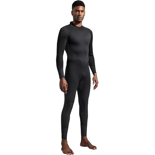 Dark Lightning Full Body Wetsuits for Men, Men's Wet Suit for Cold Water Swimming, Diving Surfing Snorkeling Kayaking Triathlon Wetsuit, Black,3/2mm,XL