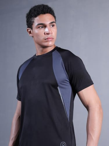 Image of CHKOKKO Gym Tshirt for Men Workout Regular Fit Sports Activewear Man Tshirts with Round Crew Neck and Half Sleeves for Yoga Running&Outdoor Activities