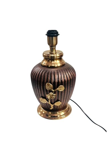 Image of The Devine Decor Copper Antique Lamp | Copper Antique Finish Gold Table Lamp for Bedroom, Bedside, Living Room, Home Decoration, Hotel Pack of 1 | Size:48 X 26 cm