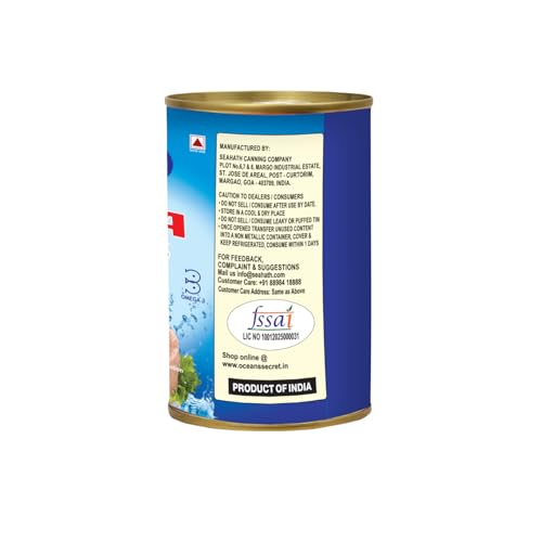 Image of Oceans Secret Tuna Chunks in Brine 400gm Pack of 4 Canned Tuna Fish | Balanced Nutrition | Light Taste | in Clean Brine | Premium Cuts Ready to Eat