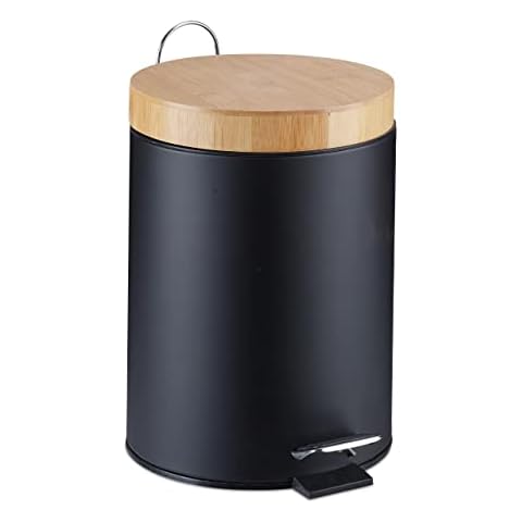 Relaxdays Papelera Baño con Tapa Amortiguada y Pedal de 5L Cover