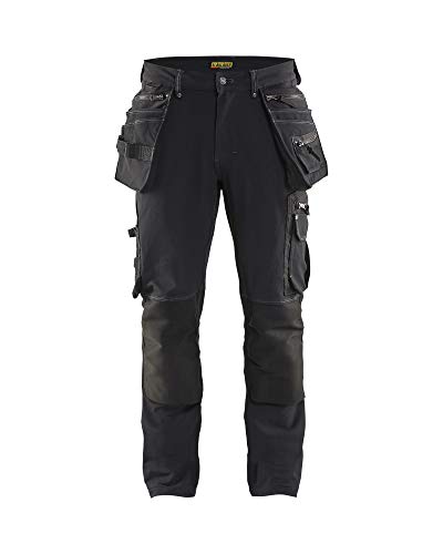 Blaklader 199816449900C50 4-Way Stretch X1900 Craftsman's Work Trousers, Black, Size C50