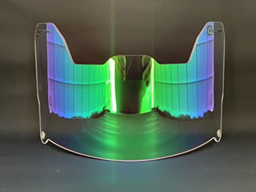 Precision Clear Revo Green Football Helmet Visor/Eye-Shield // Fits Kids, Youth & Adult Helmets // Eye Protection For Helmet And Facemask // Lightly Tinted Visor #TOP2
