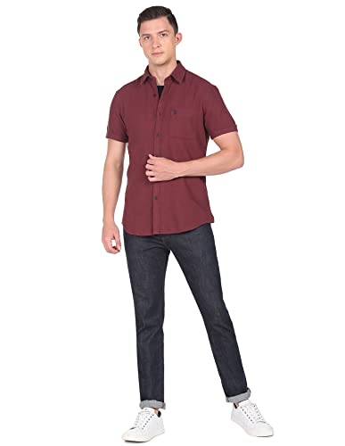 Image of U.S. Polo ASSN. Men's Cotton Solid Slim Fit Shirt