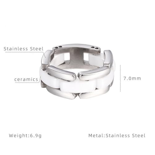 PAURO Women's Ceramic 7MM Minimalist High Polished Wedding Band Foldable Ring2