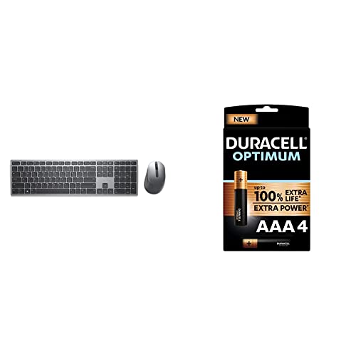 Dell KM7321W Clavier Bluetooth Multi-Dispositifs QWERTZ Gris et Piles Duracell Optimum