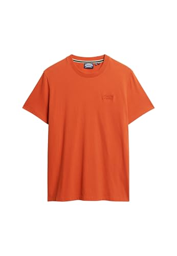 Superdry - Men's Slim T-Shirt with Logo Embroidery, Orange, L