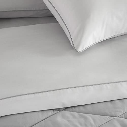 Jogo de Cama Queen Percal 180 Fios Buddemeyer Basic Percalle 100% Algodão Penteado Cinza 4 peças