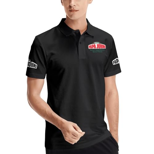 Papa Men's Polo T Shirt Johns Logo Graphic Print Short Sleeve Crew Neck T-Shirt for Men T Shirt Johns Novelty Work Daily Uniform Merch Top Black