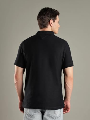 Image of Solid Slim-Fit Cotton Polo T-Shirt
