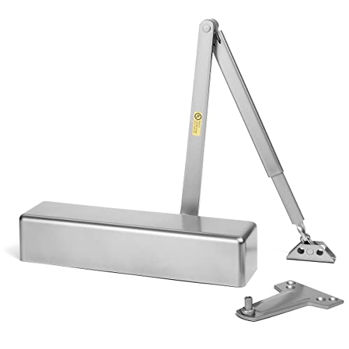 Dynasty Hardware Door Closer, Grade 1 Heavy Duty Commercial Hydraulic Closer, Self-Closing, Adjustable Spring Size 1-6, ADA Compliant, Surface Mount, Sprayed Aluminum, Series 8500