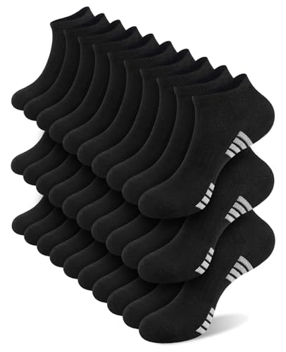10 Pairs Mens Ankle Socks Cushioned Athletic Running Casual Low Cut Socks for Men