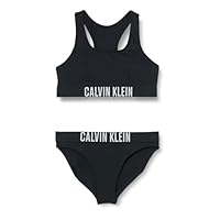 Calvin Klein Bambina Bikini Bralette Set con Fascia con Logo, Nero (Pvh Black), 14-16 Anni