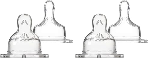 Dodie Tétine Plate Anti-Colique Sensation+ Débit 3 Transparent 6+ Mois (Lot de 2)