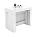 Tavolo consolle allungabile Karen con porta allunghe in legno - allungabile da 51,5 cm 300 cm, in 5 colorazioni - arredo cucina casa design (Bianco lucido)