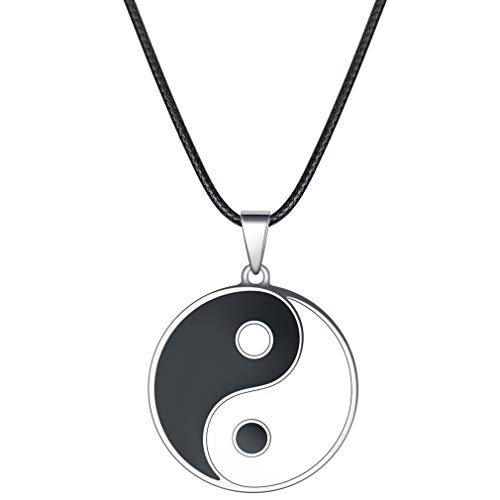 Xiacheng yin yang pendant for men or women black rope c…