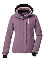 killtec Damen Skijacke/Funktionsjacke mit abzippbarer Kapuze und Schneefang KSW 25 WMN SKI JCKT, violett, 38, 43411-000