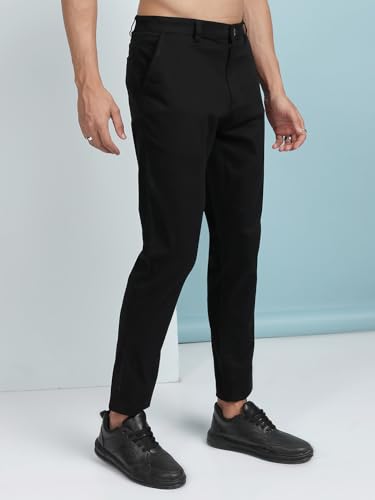 Image of Highlander Men's Slim Fit Formal Trousers | Ankle Length |Smart Trousers for Men | Chino Trousers for Men|Elegant Design | Comfortable Fabric for Daily Work & Formal Occasions