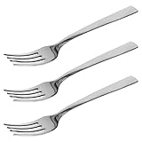Quttin - Set 3 Tenedores de Mesa de Acero Inoxidable de 2 mm. Tenedor de 4 Puas. Pulido brillo espejo. Colección Madrid
