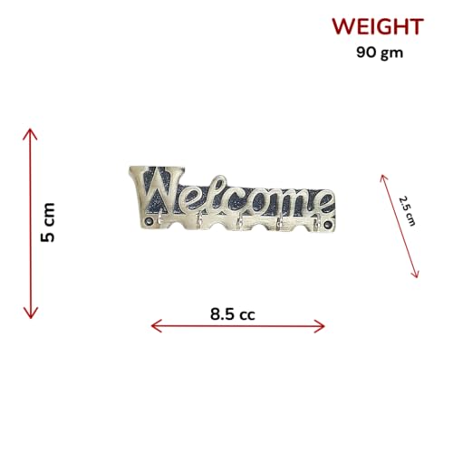 Image of KridayKraft Metal Welcome Printed Key Holder for Living Room Bedroom Entrance Home Office Walls Decor Wall Hanging Key Hooks Wall Sculpture Modern Wall Art for Decoration & Gifting Purpose