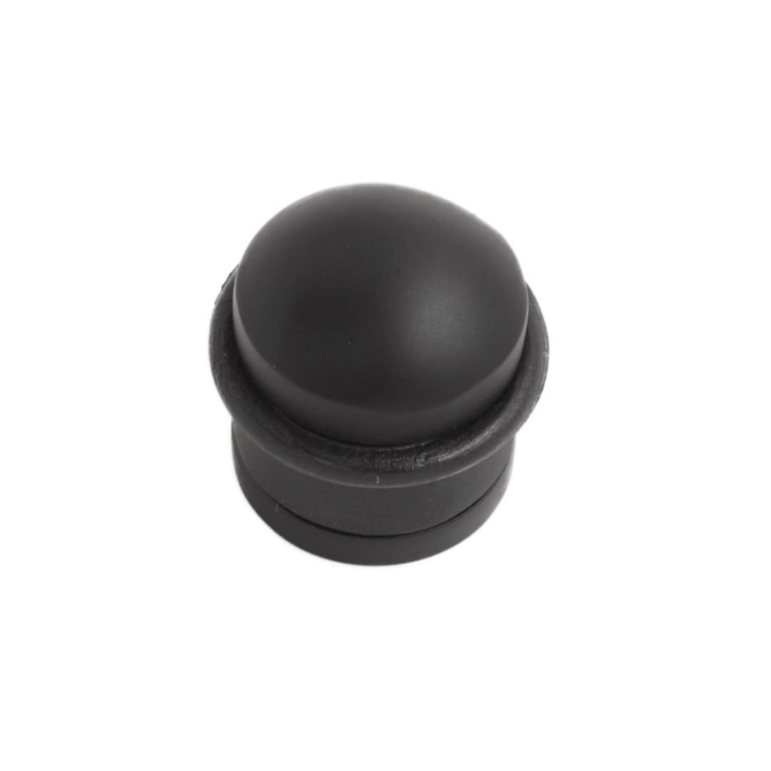 Onyx Floor Mounted Door Stop on Matt Black, Door Stopper, Rubber Bumper to Protect Door, Walls, and Skirting for Internal Use