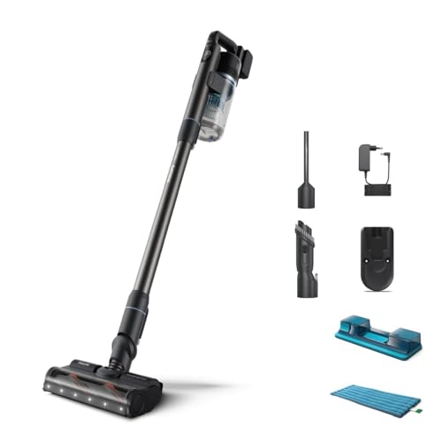 Philips Serie 7000 Aqua Aspirapolvere Senza Fili con motore digitale, tecnologia PowerCyclone 12, luci LED, modulo Aqua rimovibile, fino a 80 minuti di autonomia, con 2 accessori,colore blu(XC7053/01)