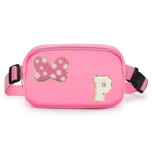 Chenille Initial Letter Bow Fanny Pack