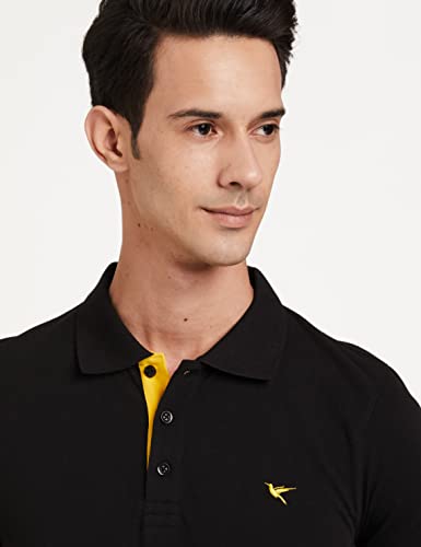 Image of Deniklo Polo Regular Fit Cotton Poly T-Shirt for Men (DK10-M Black)