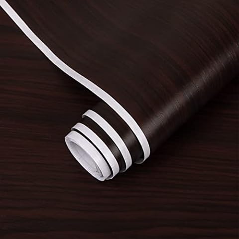 Sticky Back Plastic Roll Red Grain Wood Effect Vinyl Wrap 40X300cm Peel and Stick Self Adhesive Wallpaper Wood Contact Paper Waterproof Film for Cupboard Countertop Furniture Stickers Cover