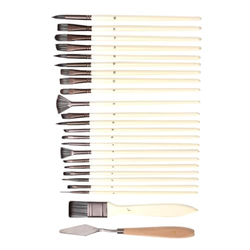 HAPINARY Juego De 24 Uds. Juego de cepillos de Nailon Departamento Pintura en Miniatura champú micropincel paraca rotuladores acuarelables Estudiante de Pintura Kit de Acuarela Bambú