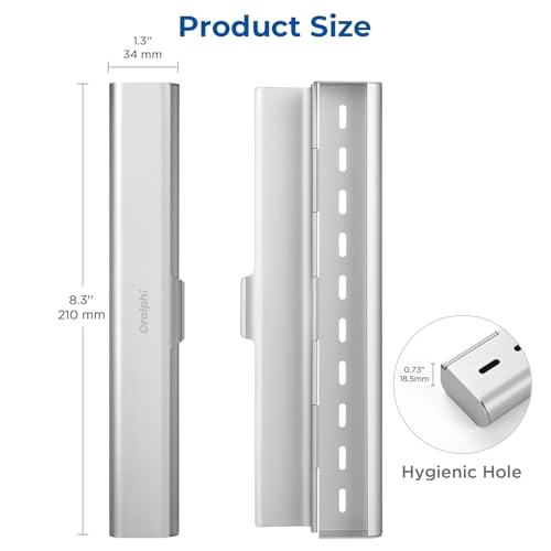 Aluminum Toothbrush Travel Case, Portable Travel Toothbrush Holder, Durable Manual Toothbrush Box Container for Traveling, Bathroom, Camping, Business Trip-1Pack Silver